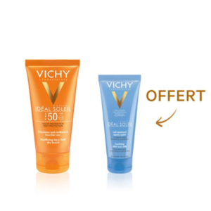 VICHY IDEAL SOLEIL CREME TOUCHER SEC INVISIBLE 50ML + APRES SOLEIL 100ML OFFERT